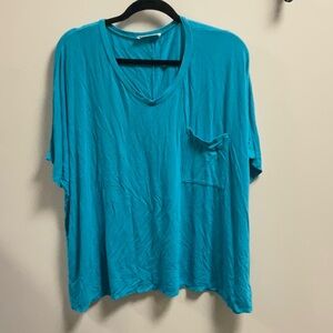 Teal V-Neck Women's Top
